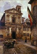 Arturo Ferrari Church of Santo Stefano in Borgogna in Milan oil painting reproduction
